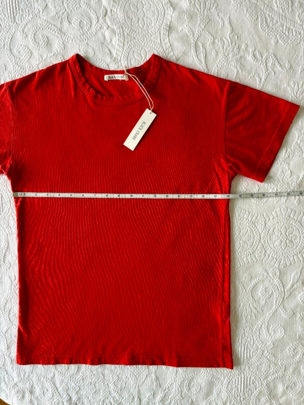 Black Crane Regular Short Sleeve Tee in Red - Sz. XS - Brand New with Tags - Picture 9 of 13